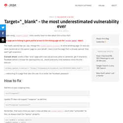 Target=”_blank” — the most underestimated vulnerability ever