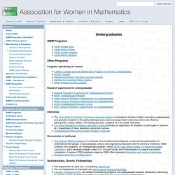 Undergraduate Students - AWM Association for Women in Mathematics