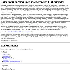 Chicago undergraduate mathematics bibliography
