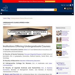 Undergraduate Courses Offered in India