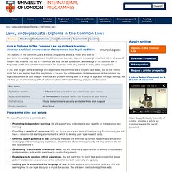 Law - Diploma in The Common Law - University of London International Programmes - Key points