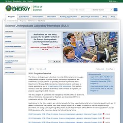 Science Undergraduate Laboratory Internships (SULI) Homepage
