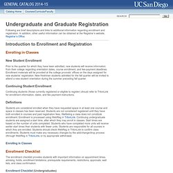 Undergraduate and Graduate Registration