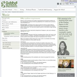 Guildhall School of Music & Drama: Undergraduate audition requirements
