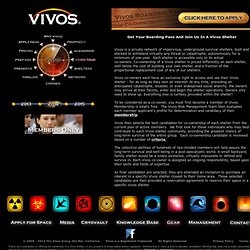 Vivos - Underground Survival Shelter Network Reservation and Application for Membership