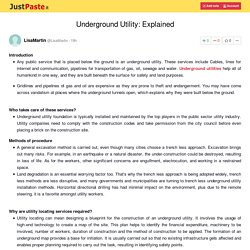 Get The Benefits Of Underground Utility