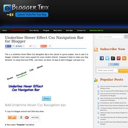 Underline Hover Effect Css Navigation Bar for Blogger
