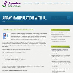 Underscore JS for Array Manipulation - Fundoo Solutions : Fundoo Solutions