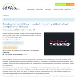 Avoiding the Rabbit Hole: How to Recognize and Understand Conspiratorial Thinking