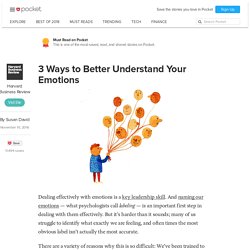 3 Ways to Better Understand Your Emotions - Harvard Business Review - Pocket