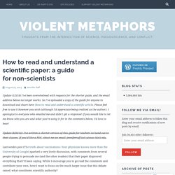 How to read and understand a scientific paper: a guide for non-scientists « Violent metaphors