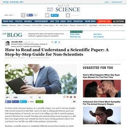 How to Read and Understand a Scientific Paper: A Step-by-Step Guide for Non-Scientists 