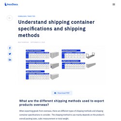 Understand shipping container specifications and shipping methods Trade Tips