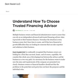 How To Choose Trusted Financing Advisor