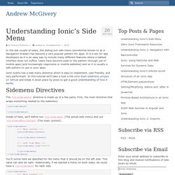 Understanding Ionic's Side Menu - Andrew McGivery