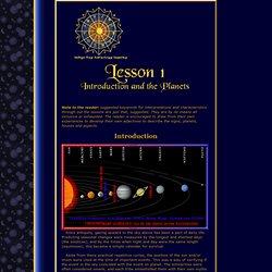 IRAI: Understanding Astrology: Lesson 1: The Planets