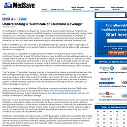 Understanding a certificate of creditable coverage