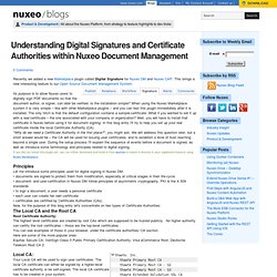 Understanding Digital Signatures and Certificate Authorities within Nuxeo Document Management, Nuxeo Developers Blog