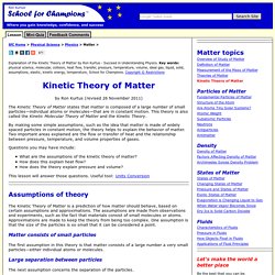 Kinetic Theory of Matter by Ron Kurtus - Succeed in Understanding Physics