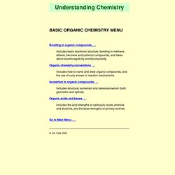 Understanding Chemistry - Basic Organic Chemistry Menu