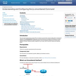 Understanding and Configuring the ip unnumbered Command  [IP Application Services