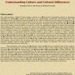 Understanding Culture and Cultural Differences