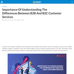 Importance Of Understanding The Differences Between B2B And B2C Customer Services