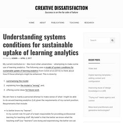 Understanding systems conditions for sustainable uptake of learning analytics – Creative dissatisfaction