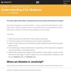 Understanding ES6 Modules