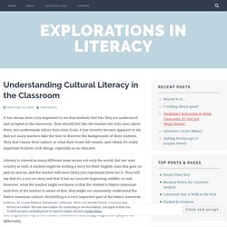 Understanding Cultural Literacy in the Classroom – Explorations in Literacy