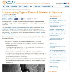Understanding Typical Financial Behavior in Myanmar
