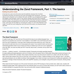 Understanding the Zend Framework, Part 1: The basics