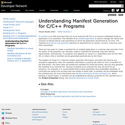 Understanding Manifest Generation for C/C++ Programs