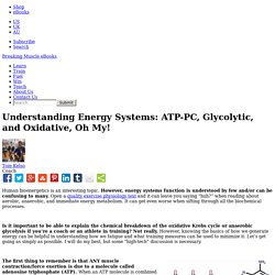 Understanding Energy Systems: ATP-PC, Glycolytic, and Oxidative, Oh My!