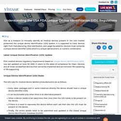 Understanding the USA FDA Unique Device Identification (UDI) Regulations, USA FDA Regulations,