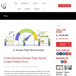 Understanding Google Page Speed Insight Mobile Score