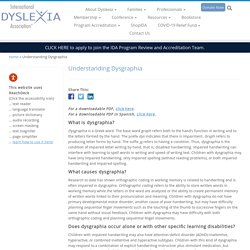 Understanding Dysgraphia – International Dyslexia Association