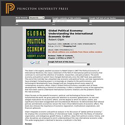 Gilpin, R.: Global Political Economy: Understanding the International Economic Order.