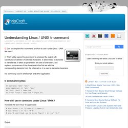 Understanding Linux / UNIX tr command