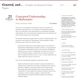 Conceptual Understanding in Mathematics