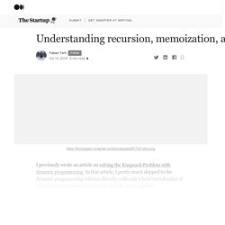 Understanding recursion, memoization, and dynamic programming: 3 sides of the same coin