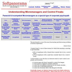 Understanding Micromanagers and Control Freaks