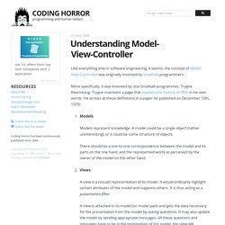 Understanding Model-View-Controller