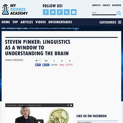 Steven Pinker: Linguistics as a Window to Understanding the Brain