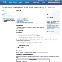 Understanding the Operational Status of Dial Peers on Cisco IOS Platforms