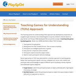 Teaching Games for Understanding (TGfU) Approach | PlaySport