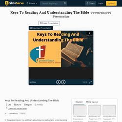 Keys To Reading And Understanding The Bible PowerPoint Presentation - ID:10409237