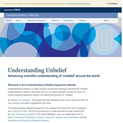 Understanding Unbelief – Understanding Unbelief is a major new research programme aiming to advance the scientific understanding of atheism and other forms of so-called ‘unbelief’ around the world.
