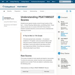 Understanding PSAT/NMSQT Scores - The College Board
