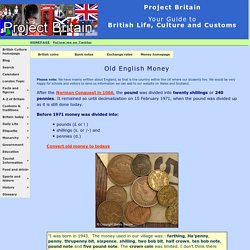 Understanding old British money - pounds, shillings and pence